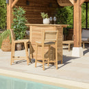 Valeria - Lot De 2 Tabourets Bar De Jardin - Bois Clair/Beige