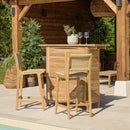Valeria - Lot De 2 Tabourets Bar De Jardin - Bois Clair/Beige