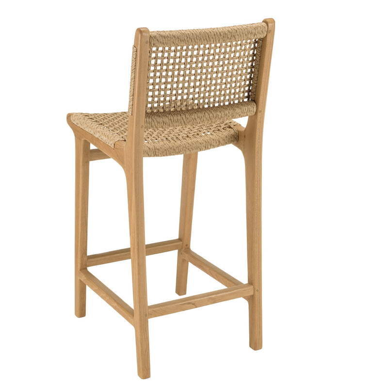 Valeria - Lot De 2 Tabourets Bar De Jardin - Bois Clair/Beige