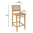 Valeria - Lot De 2 Tabourets Bar De Jardin - Bois Clair/Beige