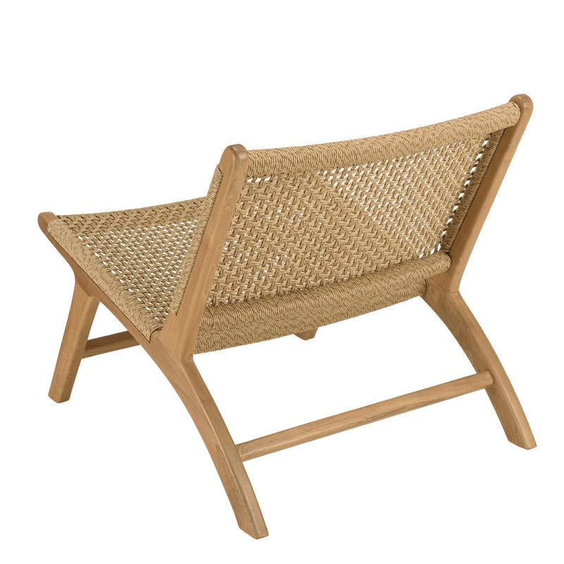 Valeria - Lot De 2 Fauteuils Jardin - Teck/Rotin Synthétique - Bois Clair/Beige