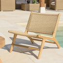 Valeria - Lot De 2 Fauteuils Jardin - Teck/Rotin Synthétique - Bois Clair/Beige