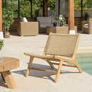 Valeria - Lot De 2 Fauteuils Jardin - Teck/Rotin Synthétique - Bois Clair/Beige