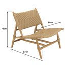 Valeria - Lot De 2 Fauteuils Jardin - Teck/Rotin Synthétique - Bois Clair/Beige