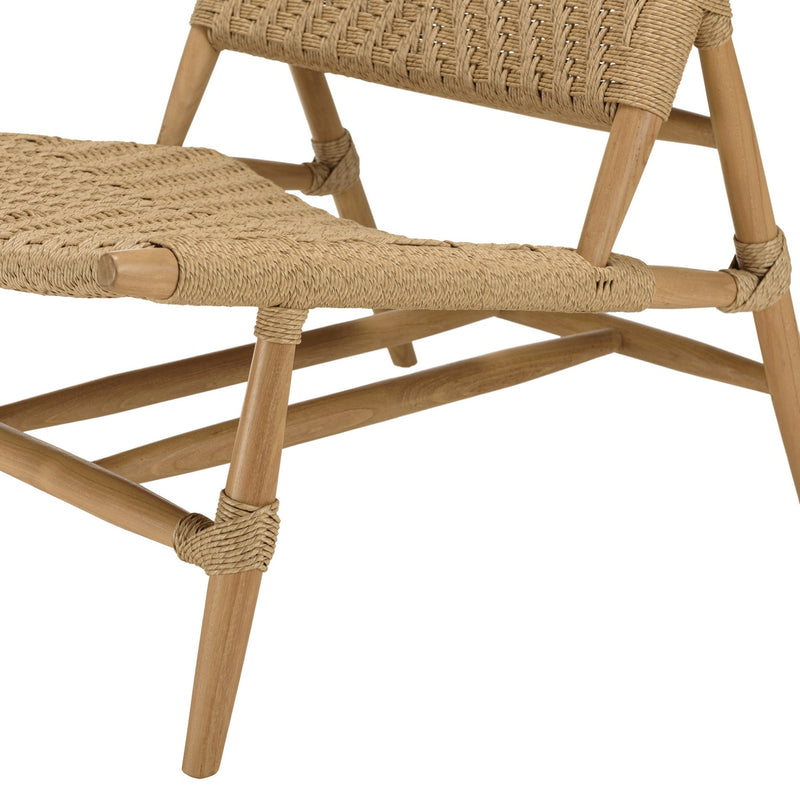 Valeria - Lot De 2 Fauteuils Jardin - Teck/Rotin Synthétique - Bois Clair/Beige