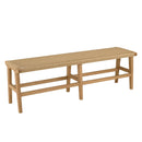 Valeria - Banc De Jardin - Teck/Rotin Synthétique - Bois Clair/Beige