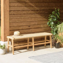 Valeria - Banc De Jardin - Teck/Rotin Synthétique - Bois Clair/Beige
