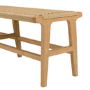 Valeria - Banc De Jardin - Teck/Rotin Synthétique - Bois Clair/Beige