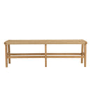 Valeria - Banc De Jardin - Teck/Rotin Synthétique - Bois Clair/Beige
