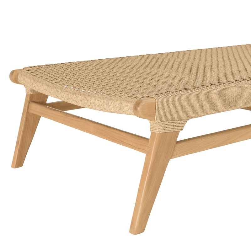 Valeria - Bain De Soleil - Teck/Rotin Synthétique - Bois Clair/Beige