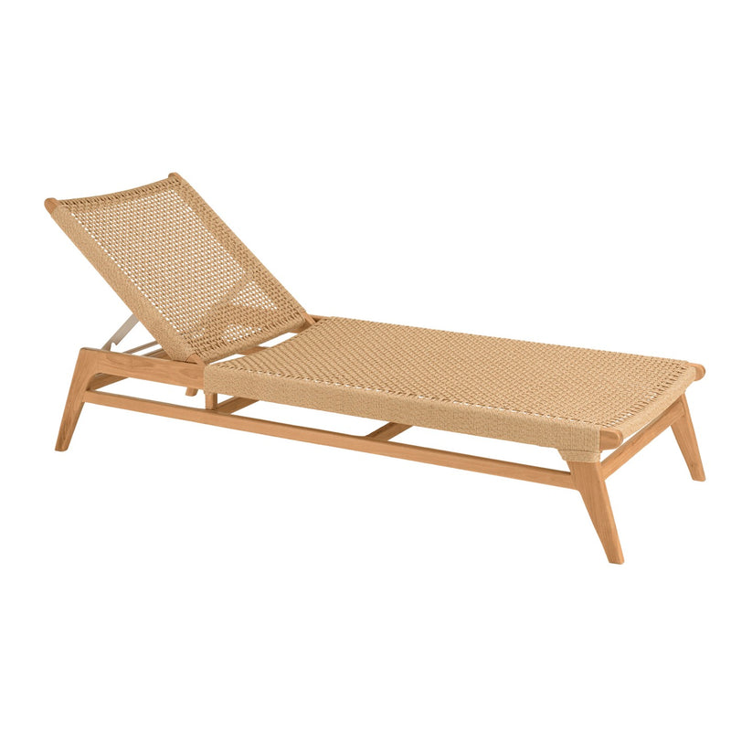 Valeria - Bain De Soleil - Teck/Rotin Synthétique - Bois Clair/Beige