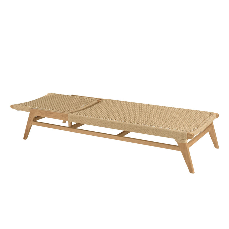 Valeria - Bain De Soleil - Teck/Rotin Synthétique - Bois Clair/Beige