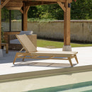Valeria - Bain De Soleil - Teck/Rotin Synthétique - Bois Clair/Beige