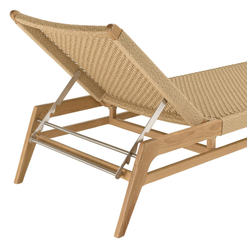 Valeria - Bain De Soleil - Teck/Rotin Synthétique - Bois Clair/Beige