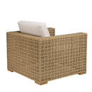 Valeria - Salon De Jardin - Rotin Synthétique/Acier/Teck/Olefin/Mousse Polyuréthane/Fibre Polyester - Beige/Blanc/Bois Clair