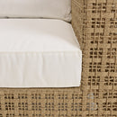 Valeria - Salon De Jardin - Rotin Synthétique/Acier/Teck/Olefin/Mousse Polyuréthane/Fibre Polyester - Beige/Blanc/Bois Clair