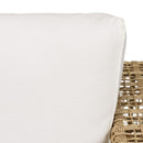Valeria - Salon De Jardin - Rotin Synthétique/Acier/Teck/Olefin/Mousse Polyuréthane/Fibre Polyester - Beige/Blanc/Bois Clair