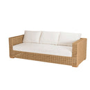 Valeria - Salon De Jardin - Rotin Synthétique/Acier/Teck/Olefin/Mousse Polyuréthane/Fibre Polyester - Beige/Blanc/Bois Clair