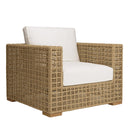 Valeria - Salon De Jardin - Rotin Synthétique/Acier/Teck/Olefin/Mousse Polyuréthane/Fibre Polyester - Beige/Blanc/Bois Clair