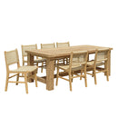 Valeria - Salon De Jardin - Teck Recyclé/Rotin Synthétique/Teck - Beige/Bois Clair/Marron