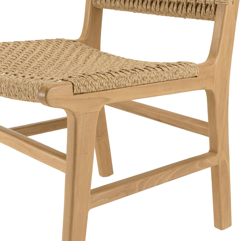 Valeria - Salon De Jardin - Teck Recyclé/Rotin Synthétique/Teck - Beige/Bois Clair/Marron