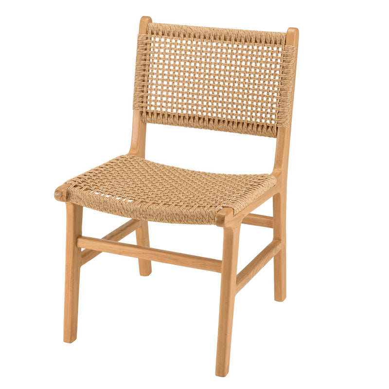 Valeria - Salon De Jardin - Teck Recyclé/Rotin Synthétique/Teck - Beige/Bois Clair/Marron