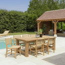 Valeria - Salon De Jardin - Teck Recyclé/Rotin Synthétique/Teck - Beige/Bois Clair/Marron