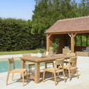Valeria - Salon De Jardin - Teck Recyclé/Rotin Synthétique/Teck - Beige/Bois Clair/Marron