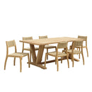 Valeria - Salon De Jardin - Teck Recyclé/Rotin Synthétique/Teck - Beige/Bois Clair/Marron