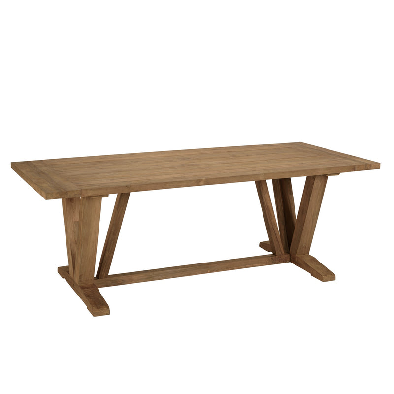 Valeria - Salon De Jardin - Teck Recyclé/Rotin Synthétique/Teck - Beige/Bois Clair/Marron