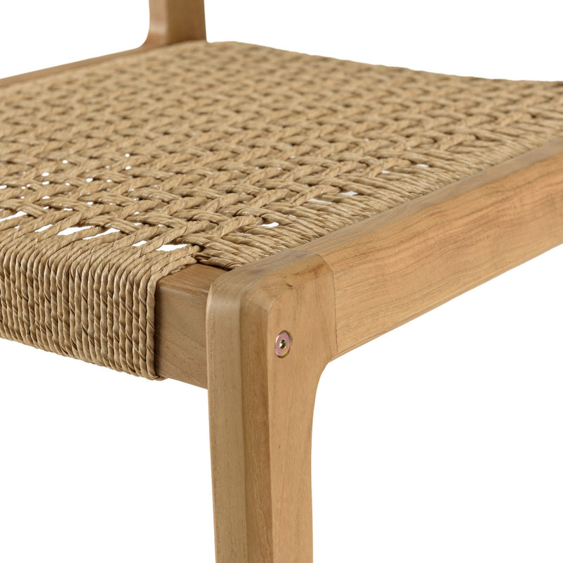Valeria - Salon De Jardin - Teck Recyclé/Rotin Synthétique/Teck - Beige/Bois Clair/Marron
