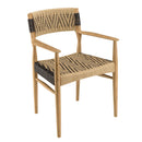 Valeria - Salon De Jardin - Teck Recyclé/Rotin Synthétique/Teck - Beige/Bois Clair/Marron/Noir