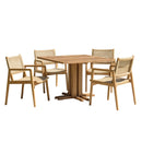 Valeria - Salon De Jardin - Teck Recyclé/Rotin Synthétique/Teck - Beige/Bois Clair/Marron