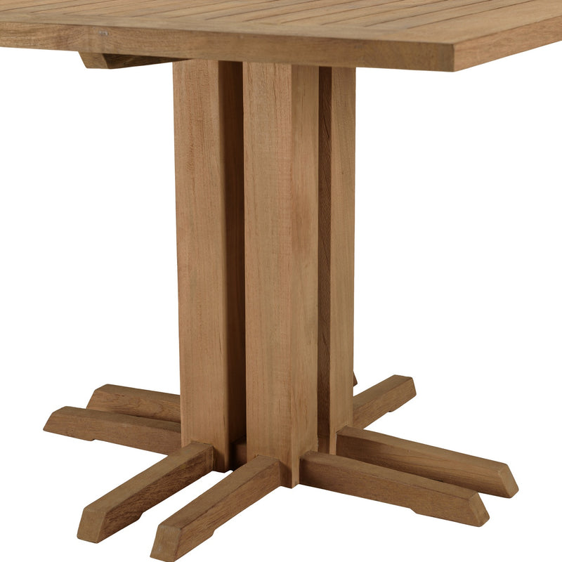Valeria - Salon De Jardin - Teck Recyclé/Rotin Synthétique/Teck - Beige/Bois Clair/Marron
