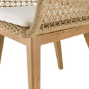 Valeria - Salon De Jardin - Teck Recyclé/Rotin Synthétique/Teck/Mousse Polyuréthane/Olefin - Beige/Blanc/Bois Clair/Marron