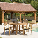 Valeria - Salon De Jardin - Teck Recyclé/Rotin Synthétique/Teck - Beige/Bois Clair/Marron/Noir
