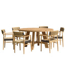Valeria - Salon De Jardin - Teck Recyclé/Rotin Synthétique/Teck - Beige/Bois Clair/Marron/Noir