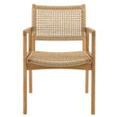 Valeria - Salon De Jardin - Teck Recyclé/Rotin Synthétique/Teck - Beige/Bois Clair/Marron