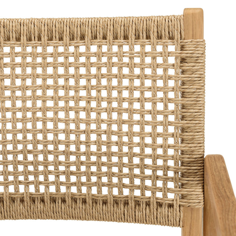 Valeria - Salon De Jardin - Teck Recyclé/Rotin Synthétique/Teck - Beige/Bois Clair/Marron