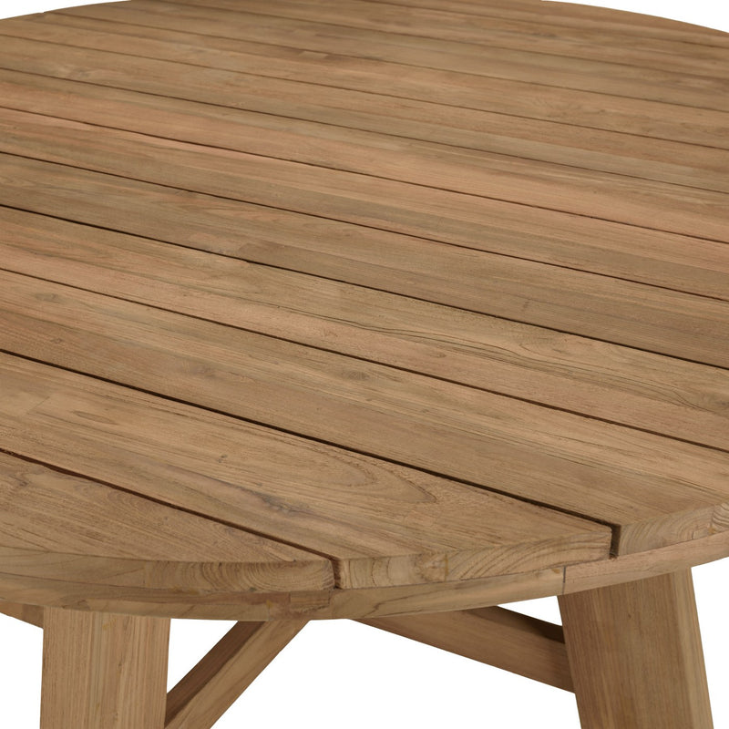 Valeria - Salon De Jardin - Teck Recyclé/Rotin Synthétique/Teck - Beige/Bois Clair/Marron