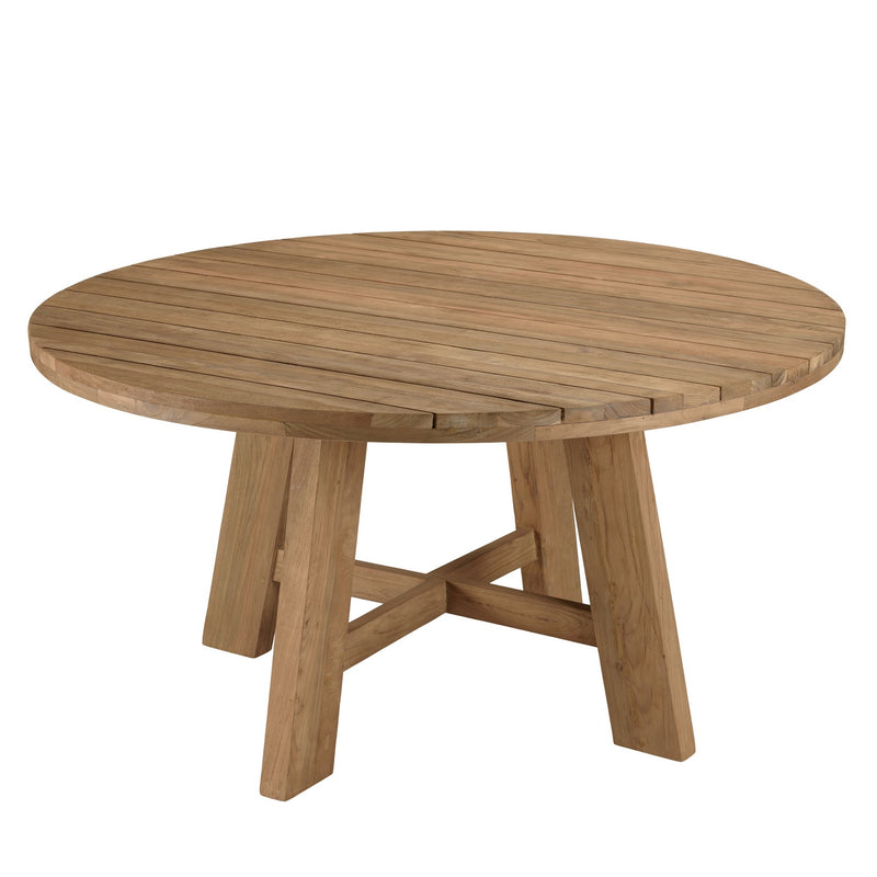 Valeria - Salon De Jardin - Teck Recyclé/Rotin Synthétique/Teck - Beige/Bois Clair/Marron