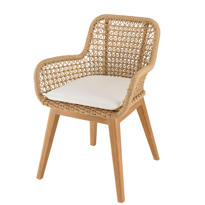 Valeria - Salon De Jardin - Bois Clair/Blanc/Beige/Marron