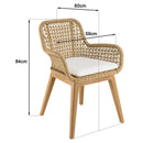 Valeria - Salon De Jardin - Bois Clair/Blanc/Beige/Marron