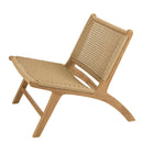 Valeria - Salon De Jardin - Teck Recyclé/Rotin Synthétique/Teck - Beige/Bois Clair/Marron