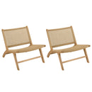 Valeria - Salon De Jardin - Teck Recyclé/Rotin Synthétique/Teck - Beige/Bois Clair/Marron