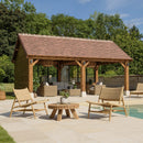 Valeria - Salon De Jardin - Teck Recyclé/Rotin Synthétique/Teck - Beige/Bois Clair/Marron