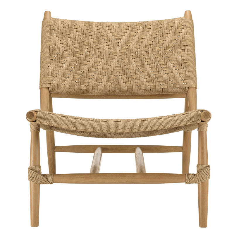 Valeria - Salon De Jardin - Teck Recyclé/Rotin Synthétique/Teck - Beige/Bois Clair/Marron