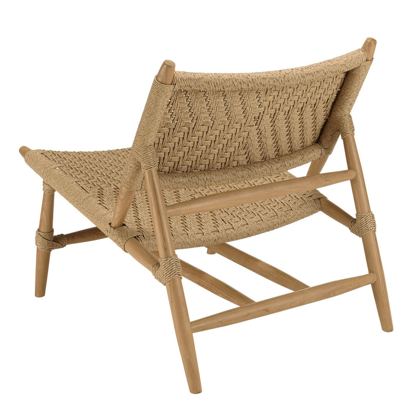 Valeria - Salon De Jardin - Teck Recyclé/Rotin Synthétique/Teck - Beige/Bois Clair/Marron