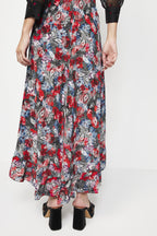The Kooples - Asymmetric High-Waisted Silk Skirt - Red - Women