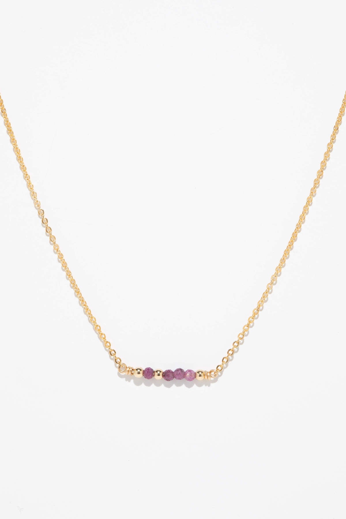 Collier Court Théa - Rubis